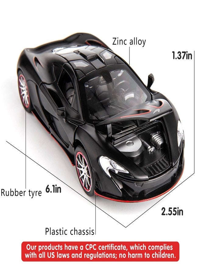BDTCTK Compatible for 1:32 P1 Model Car, Zinc Alloy Pull Back Toy Car for Kids Boy Girl Black - Image 3